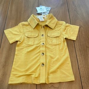 Kate Quinn Military Top Short Sleeve Gold 6-12m Super Soft Bamboo Boy Shirt